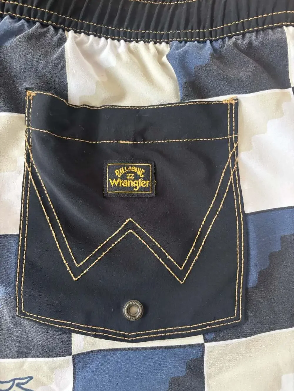 Billabong x Wrangler Checkerboard Print Swim Board Shorts Mens XL